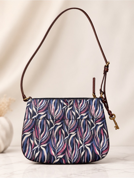 Fossil Handbags - Fossil Multicolor Floral Print Leather Trim Crossbody Shoulder Bag boho